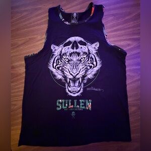 SULLEN CLOTHING JUNGLE FEVER ROCK TIGER FLORAL PUNK TATTOO INK TATTED TANK TOP